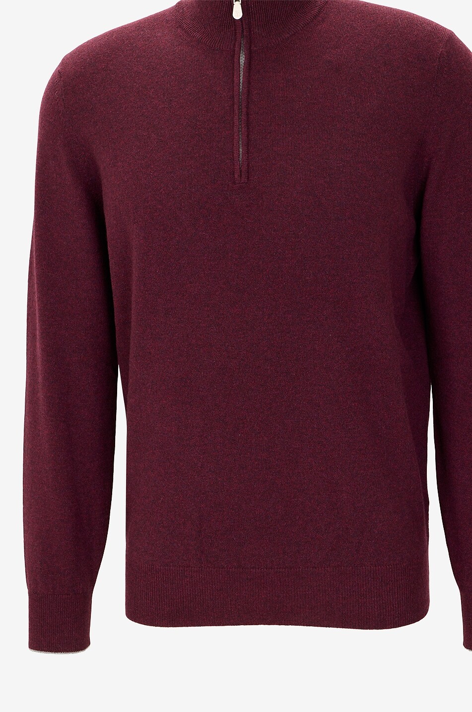 BRUNELLO CUCINELLI Cashmere jumper with half-zip stand-up collar Men DARK RED 3