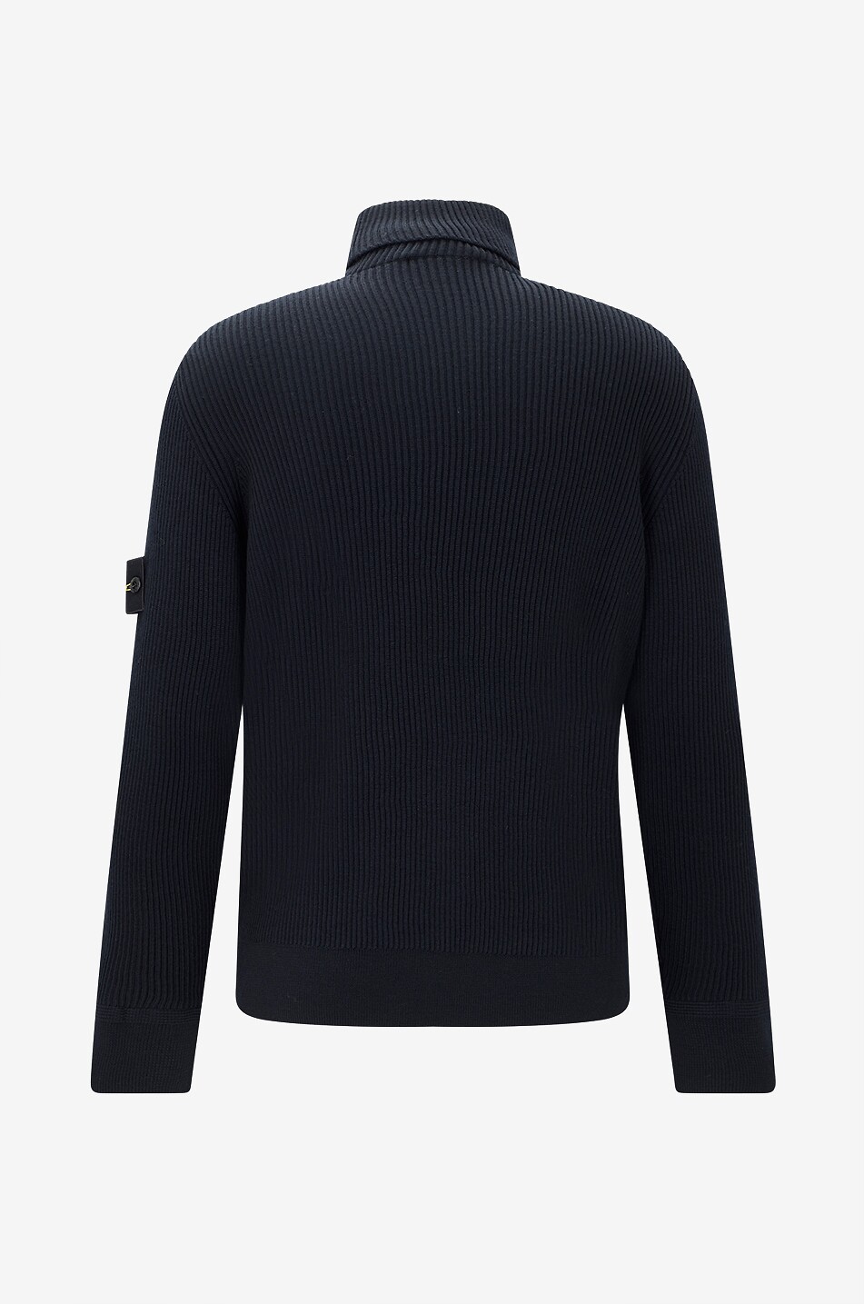 STONE ISLAND Pull côtelé à col roulé en laine 5100052 Full Rib RWS Wool Homme BLEU FONCE 2