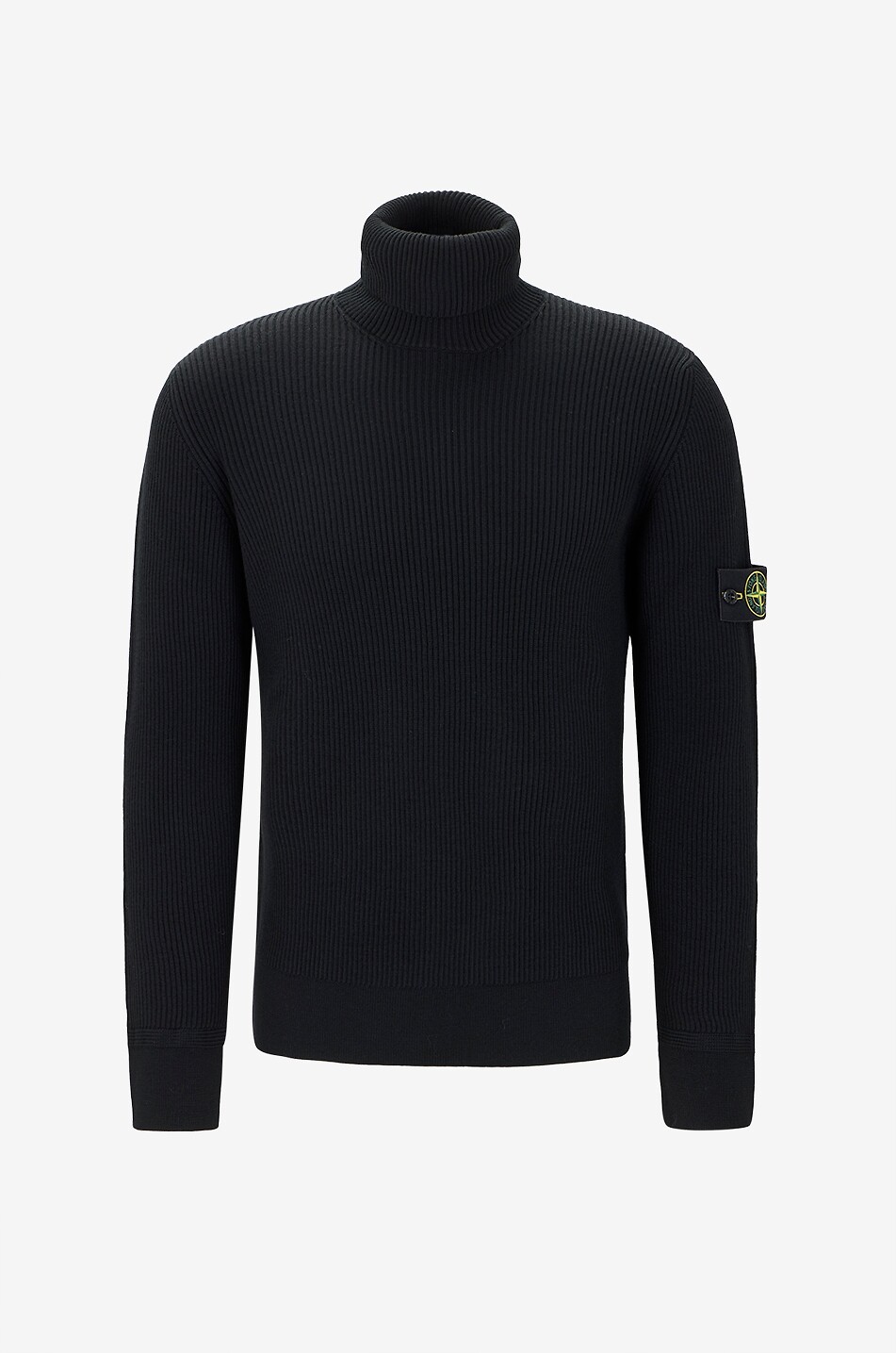 STONE ISLAND 5100052 ribbed virgin wool roll-neck jumper Men BLACK 1