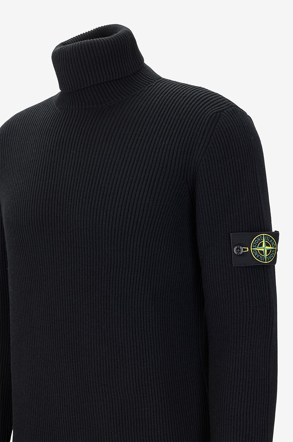 STONE ISLAND 5100052 ribbed virgin wool roll-neck jumper Men BLACK 3