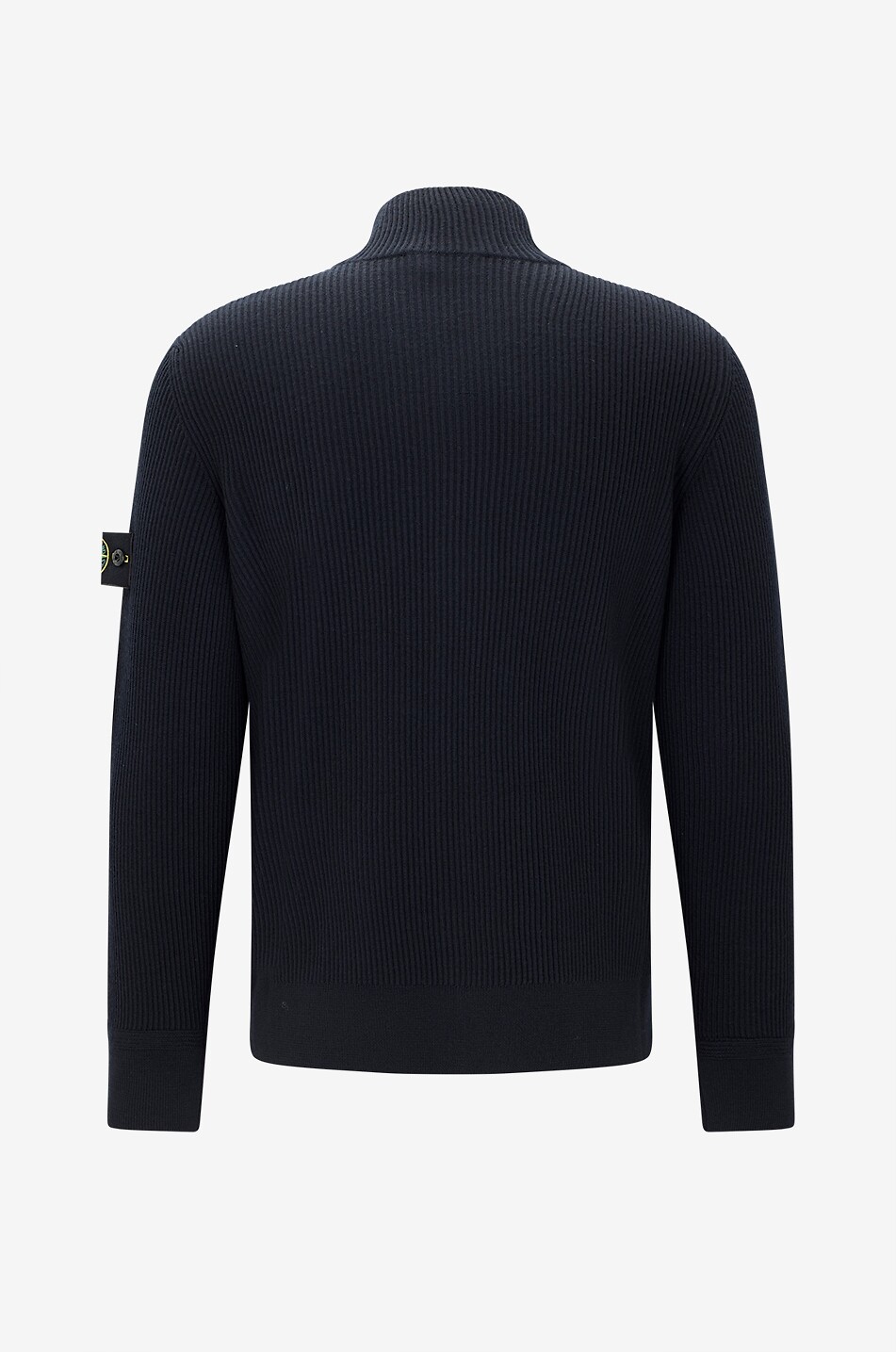 STONE ISLAND Cardigan côtelé zippé en laine 5100017 Full Rib RWS Wool Homme BLEU FONCE 2