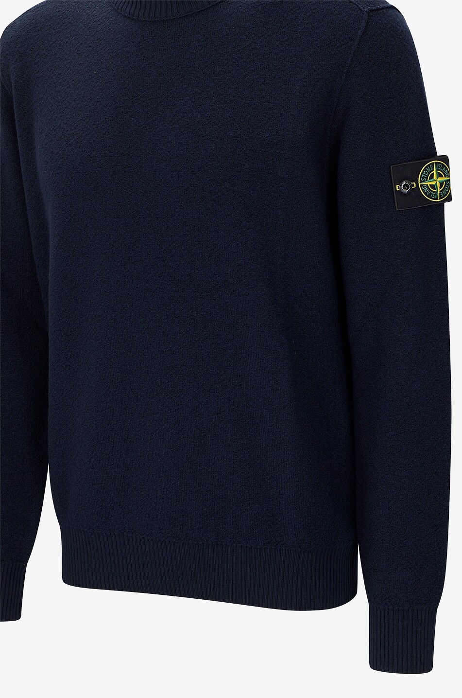 STONE ISLAND Pull à col rond en laine vierge 5100011 Pure RWS Wool Homme BLEU FONCE 3