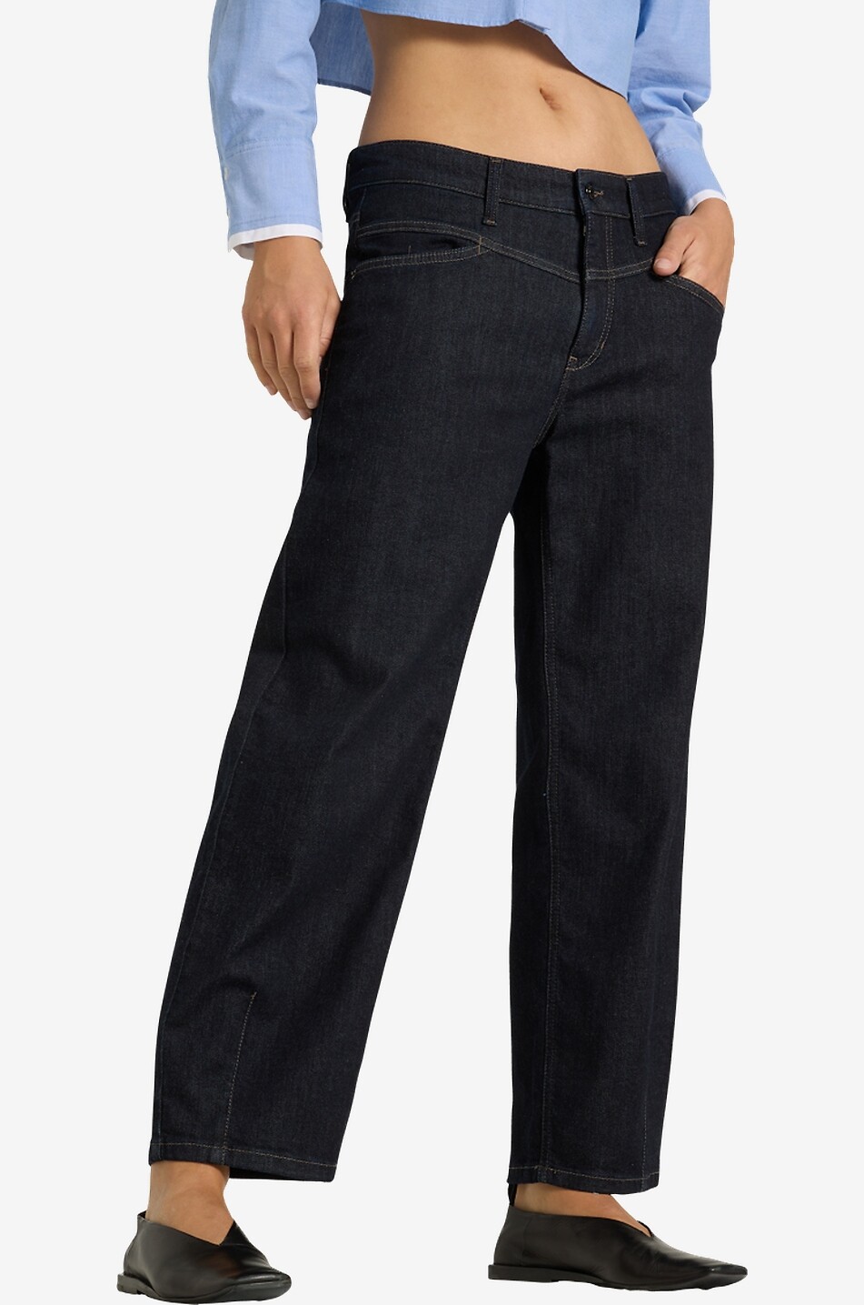 CAMBIO Dunkle verkürzte Barrel-Leg-Jeans Elin Modern Rinse Damen DUNKELBLAU 3