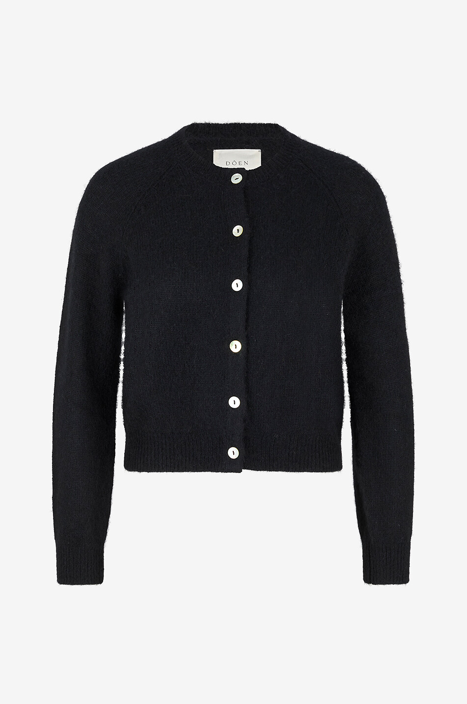 DÔEN Cardigan mit Rundhalsausschnitt aus Alpaka und Wolle Petra Damen SCHWARZ 2