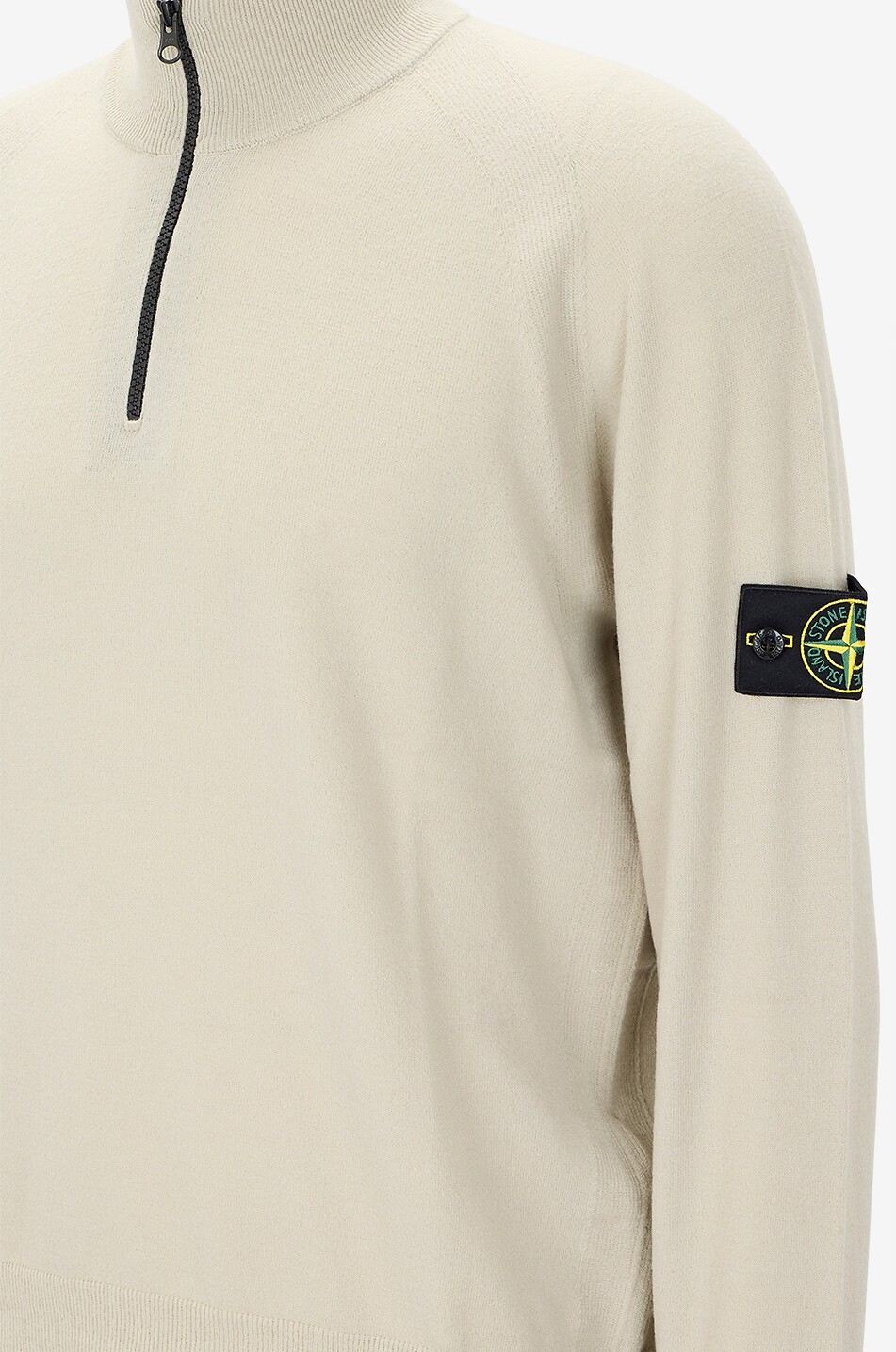 STONE ISLAND Pull à col montant zippé en laine vierge 5100008 Stretch RWS Wool Homme BEIGE 3