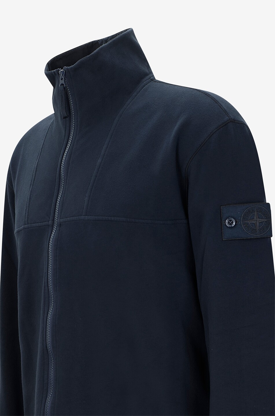 STONE ISLAND Veste survêtement zippée coupe confort 6100025 Stretch Cotton Fleece_S.I. Ghost Homme BLEU FONCE 3