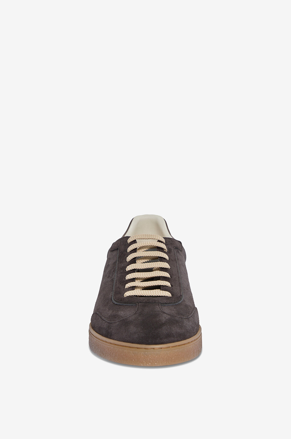 BRUNELLO CUCINELLI Niedrige Schnürsneakers aus Leder und Wildleder Herren DUNKELBRAUN 2