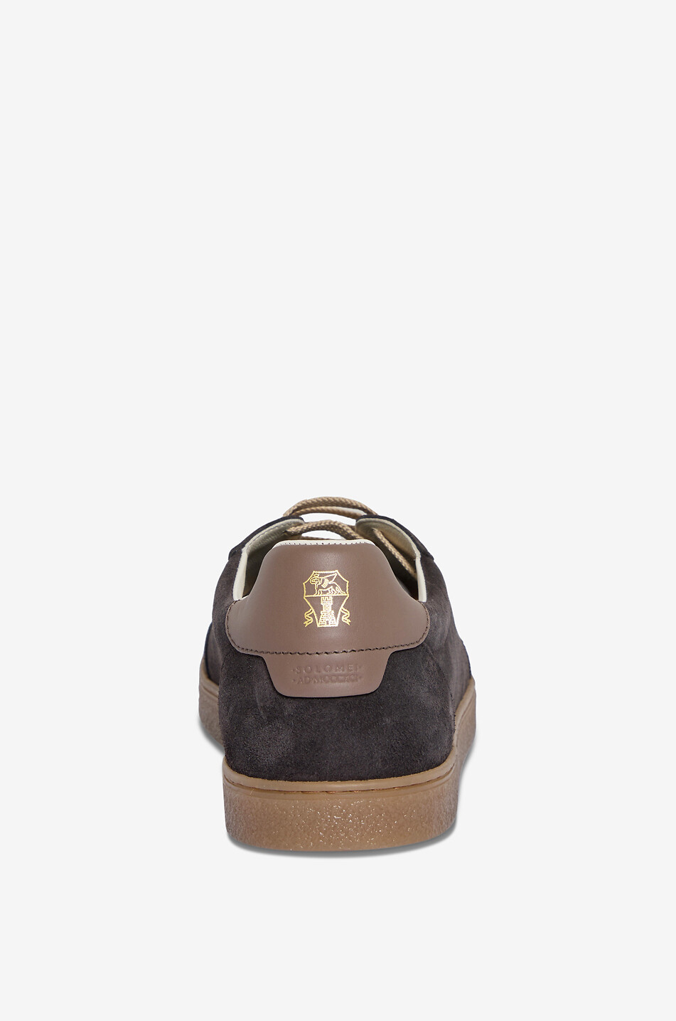 BRUNELLO CUCINELLI Niedrige Schnürsneakers aus Leder und Wildleder Herren DUNKELBRAUN 4