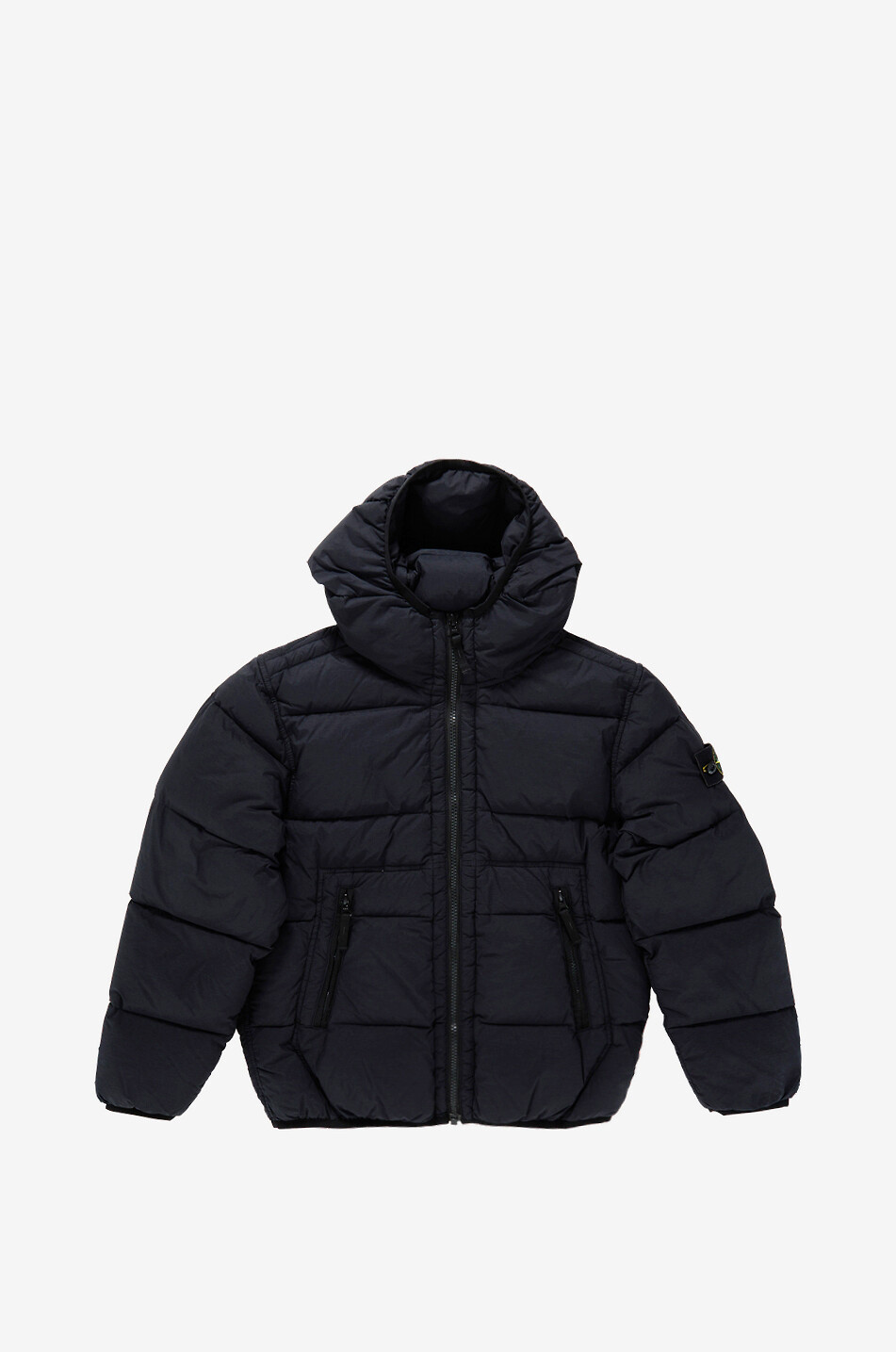STONE ISLAND JUNIOR Kurze technische Kapuzendaunenjacke für Jungen 4100004 Membrana TCL Junge SCHWARZ 1