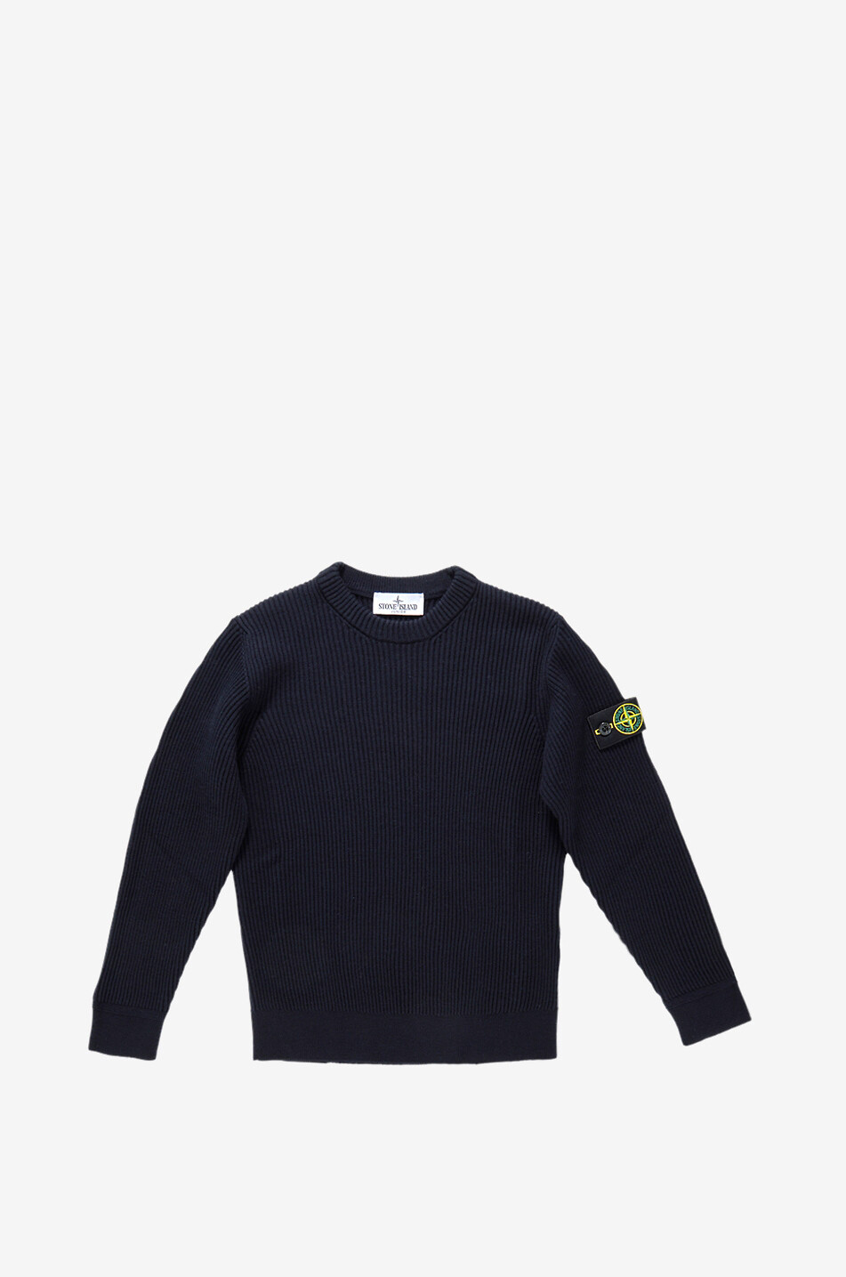 STONE ISLAND JUNIOR 5100010 round-neck virgin wool boy's jumper Boy DARK BLUE 1