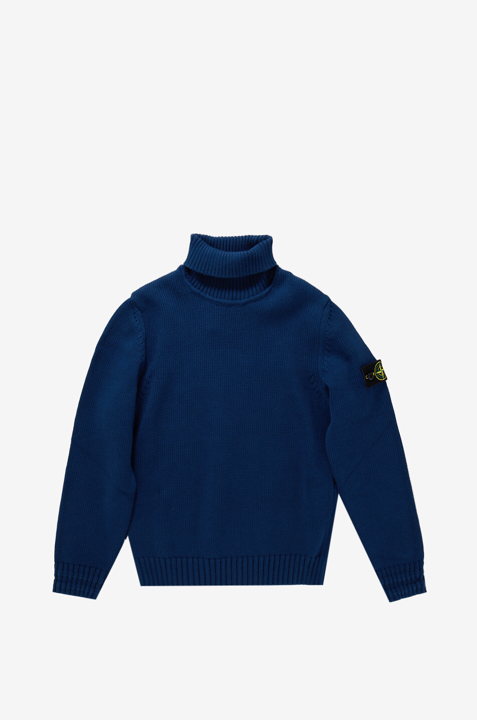 STONE ISLAND JUNIOR 5100018 boys' cotton rib knit turtleneck jumper Boy DARK BLUE 1