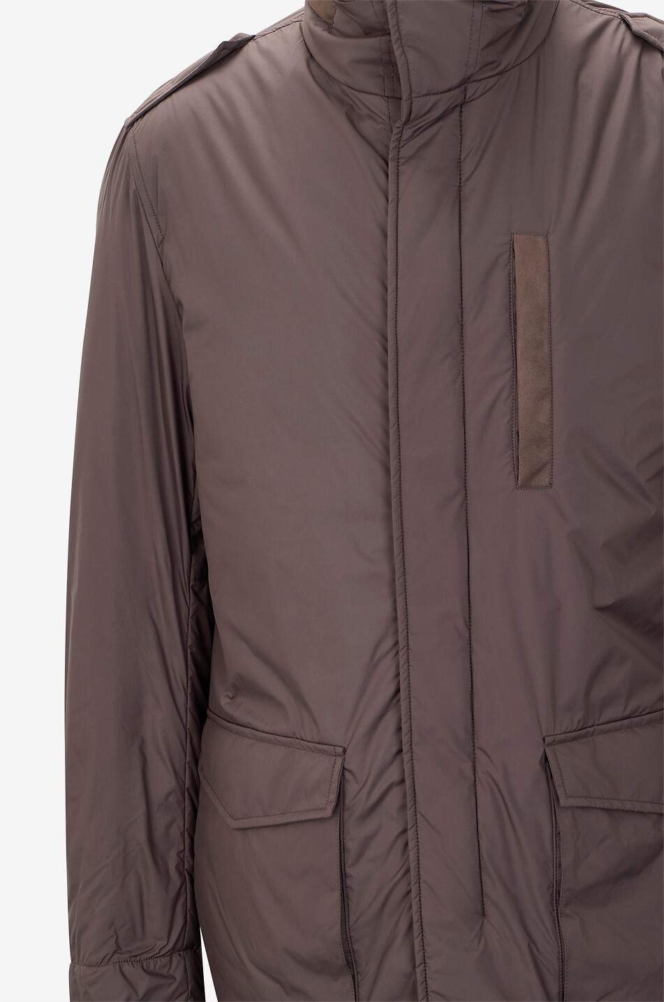 HERNO Kurzer Parka mit Stehkragen aus technischem Gewebe Herren DUNKELBRAUN 3