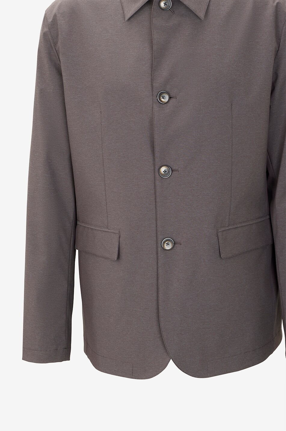 HERNO Lightweight single-breasted straight-fit jacket Men DARK BROWN 3
