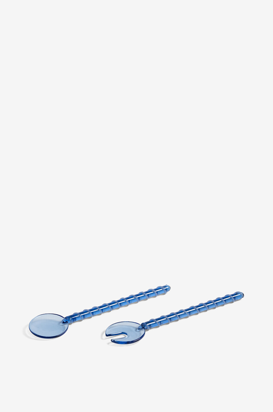 KLEVERING Couverts à salade en verre borosilicate torsadé Sling Blue Maison BLEU 2