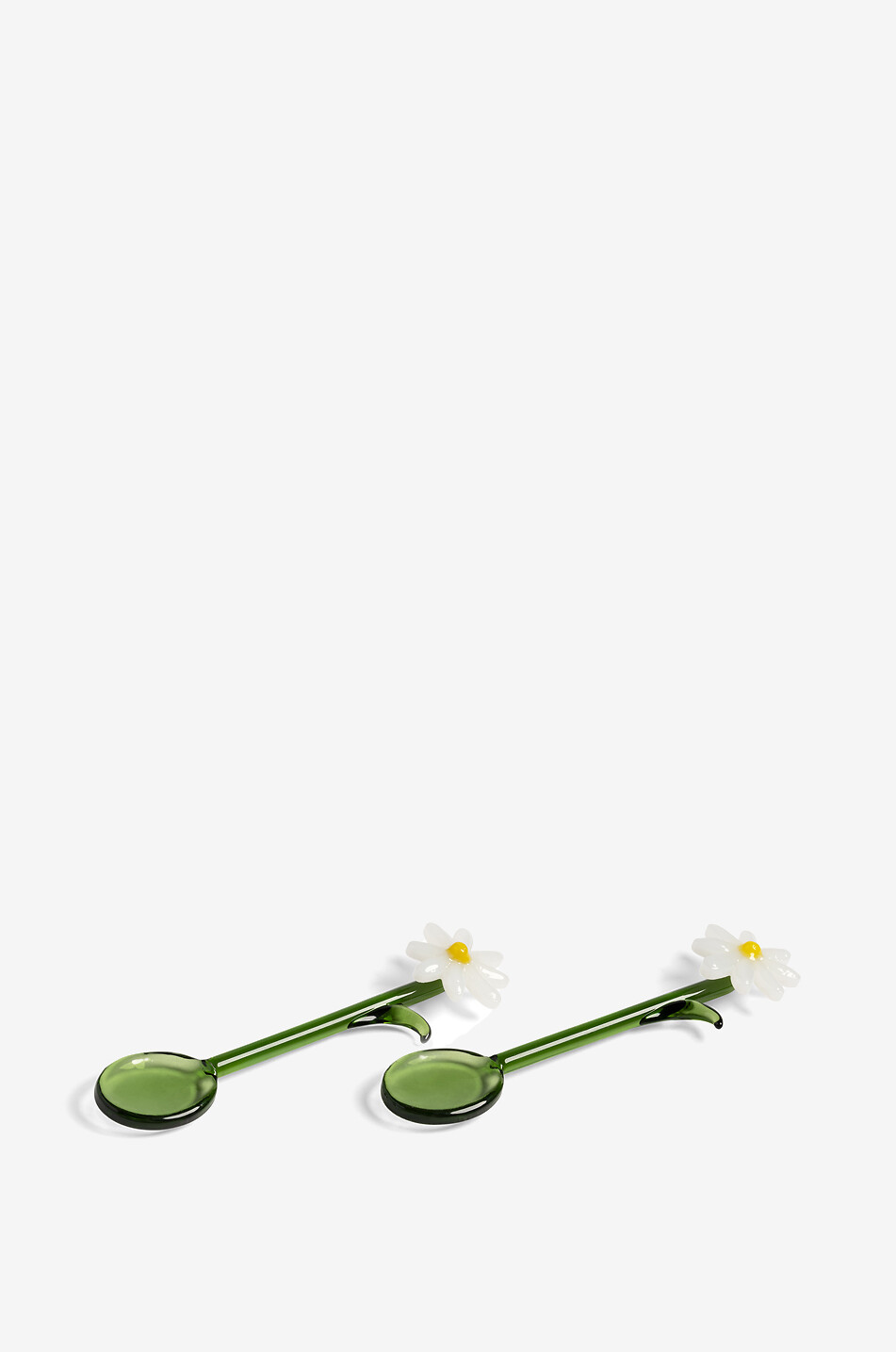 Flora White set of 2 borosilicate glass spoons