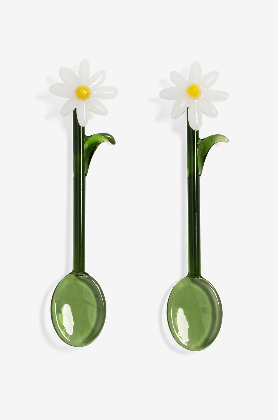 KLEVERING Flora White set of 2 borosilicate glass spoons Home MULTI COLOURED 2