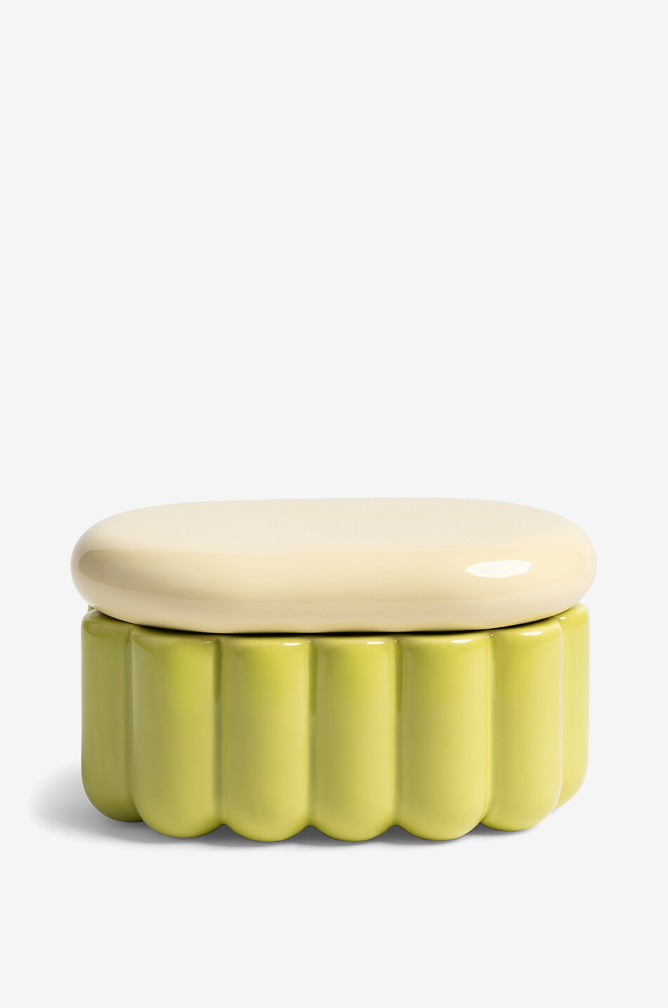 KLEVERING Bocal ovale en dolomite Jar Charlo Pear Green Maison VERT CLAIR 1