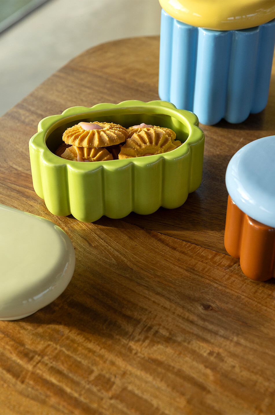 KLEVERING Bocal ovale en dolomite Jar Charlo Pear Green Maison VERT CLAIR 2