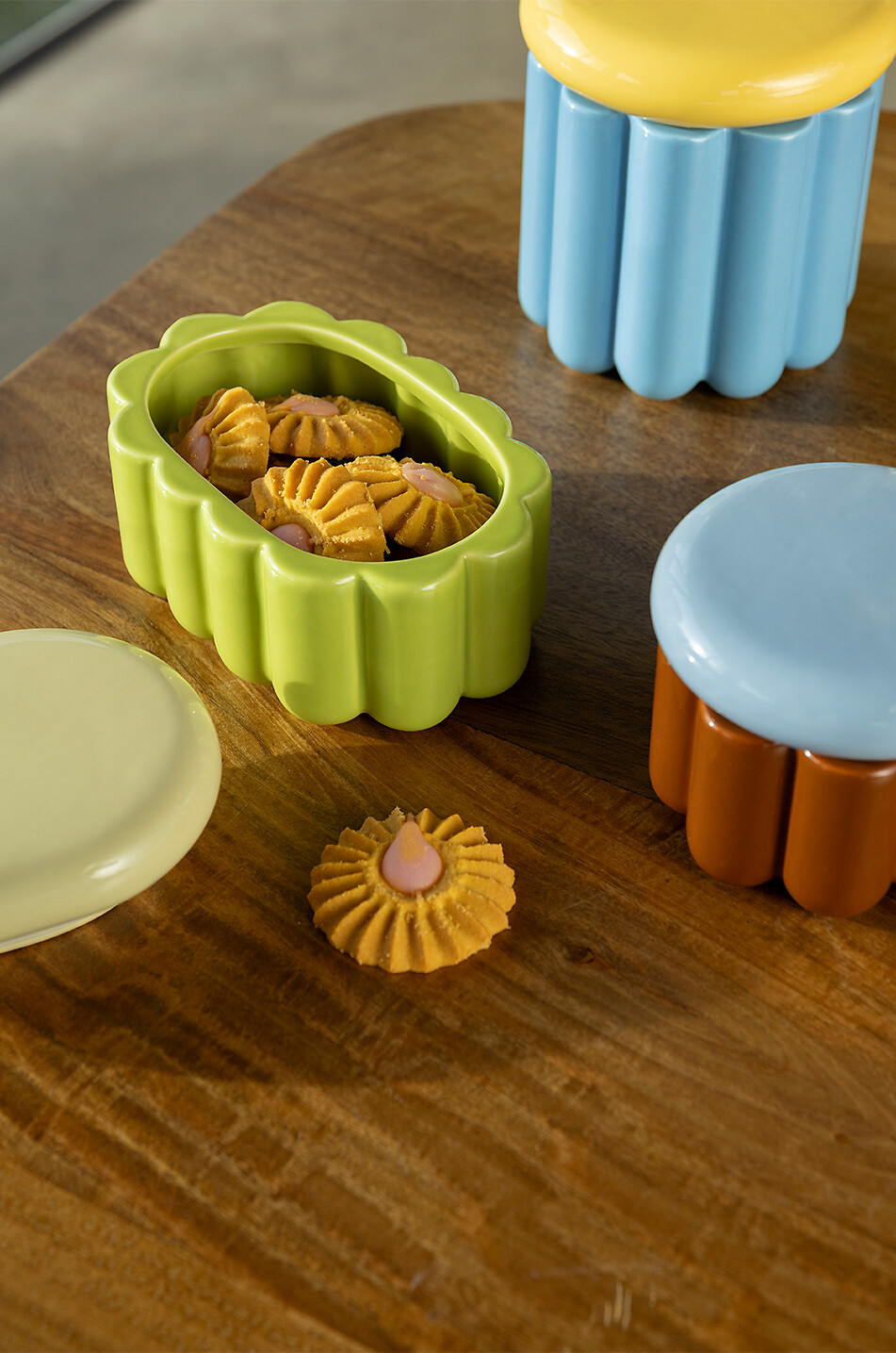 KLEVERING Bocal ovale en dolomite Jar Charlo Pear Green Maison VERT CLAIR 3