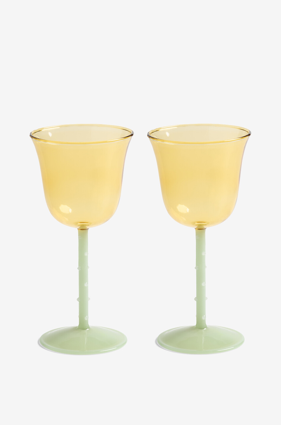 KLEVERING Dot Yellow set of 2 borosilicate wine glasses Home MULTI COLOURED 1