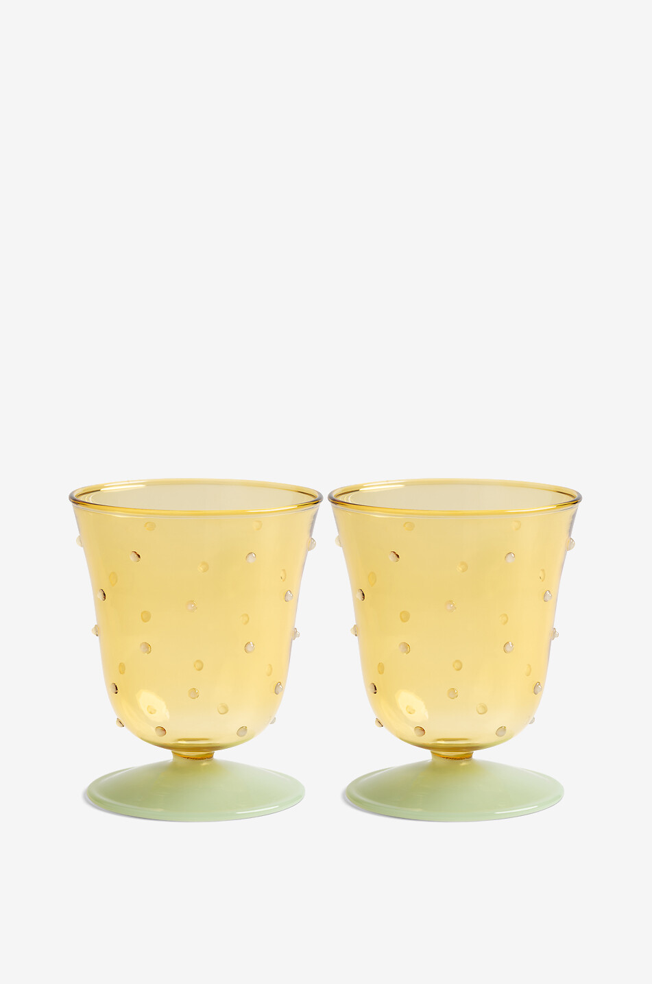 KLEVERING Dot Yellow set of 2 borosilicate glasses Home MULTI COLOURED 1