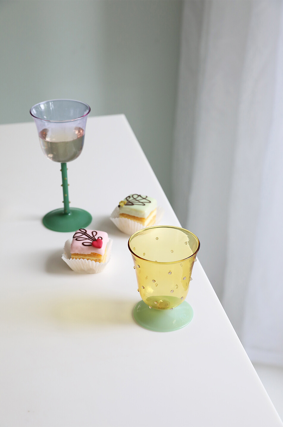 KLEVERING Dot Yellow set of 2 borosilicate glasses Home MULTI COLOURED 2
