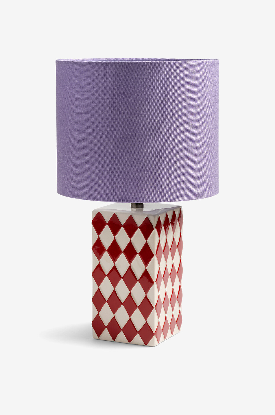 Lampe de table en grès et tissu Grid