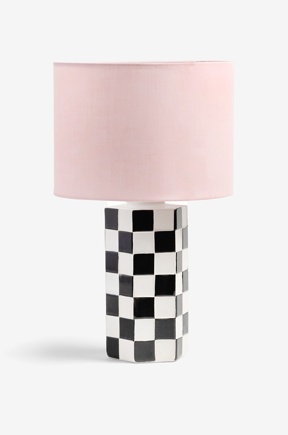 KLEVERING Checkerboard stoneware table lamp with shade Home MULTI COLOURED 1
