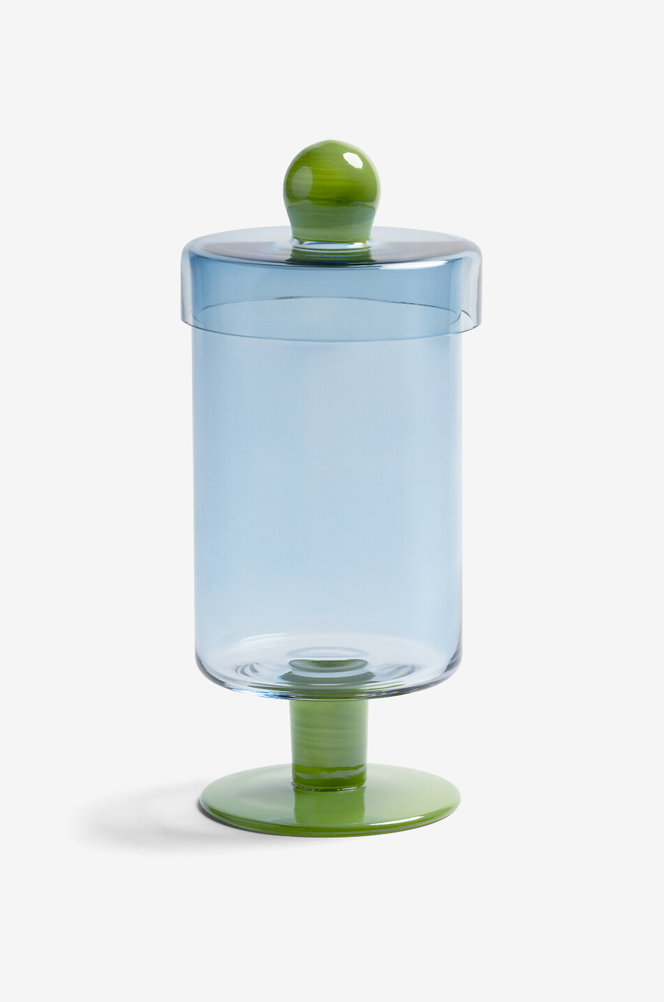 KLEVERING Duo Tall Blue stemmed glass jar with lid - H27 Home BLUE 1