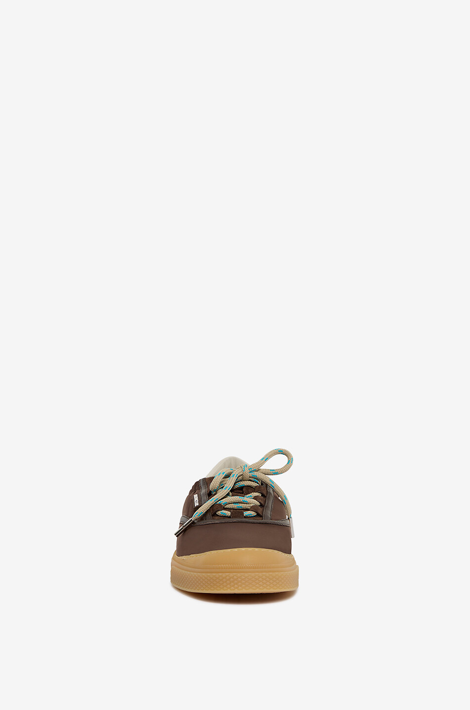 MONCLER Niedrige Schnürsneakers aus Nylon und Wildleder Vera Damen BRAUN 2