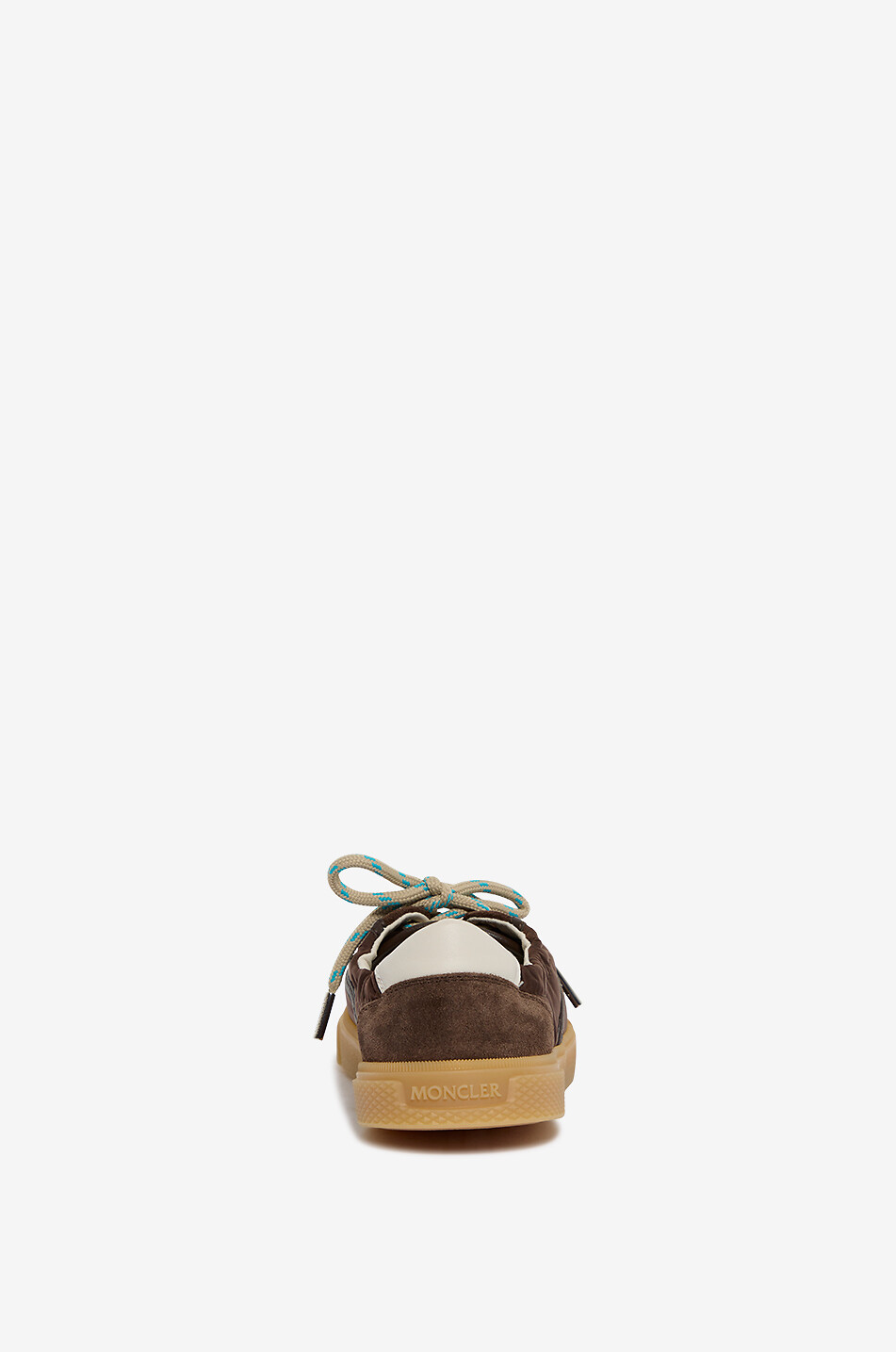MONCLER Niedrige Schnürsneakers aus Nylon und Wildleder Vera Damen BRAUN 4
