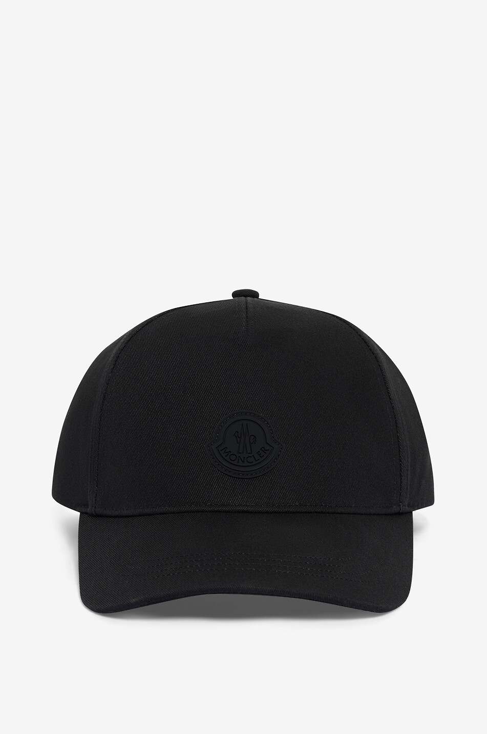 MONCLER Tonal logo patch adorned cotton gabardine baseball cap Men BLACK 1