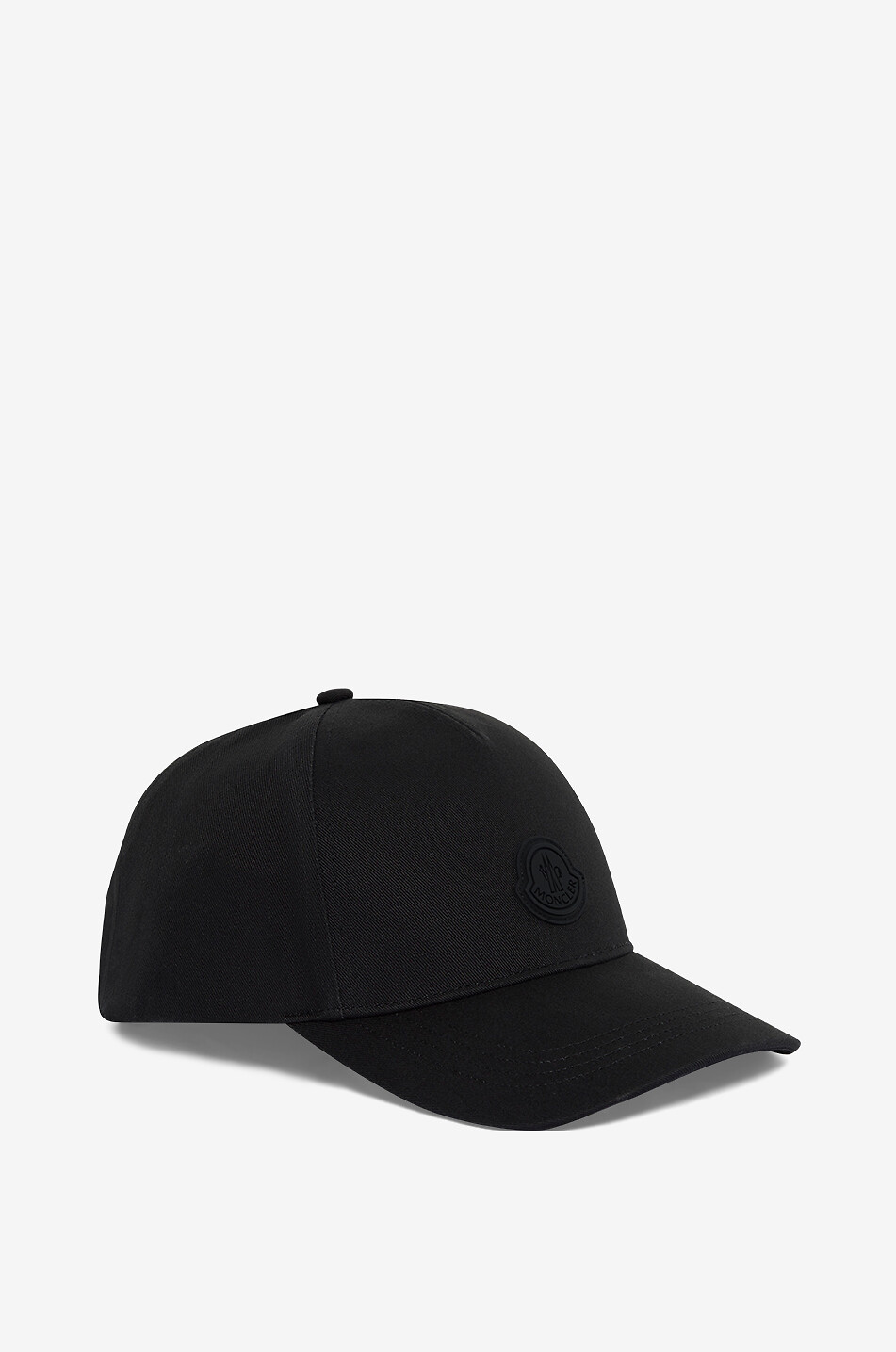 MONCLER Tonal logo patch adorned cotton gabardine baseball cap Men BLACK 2
