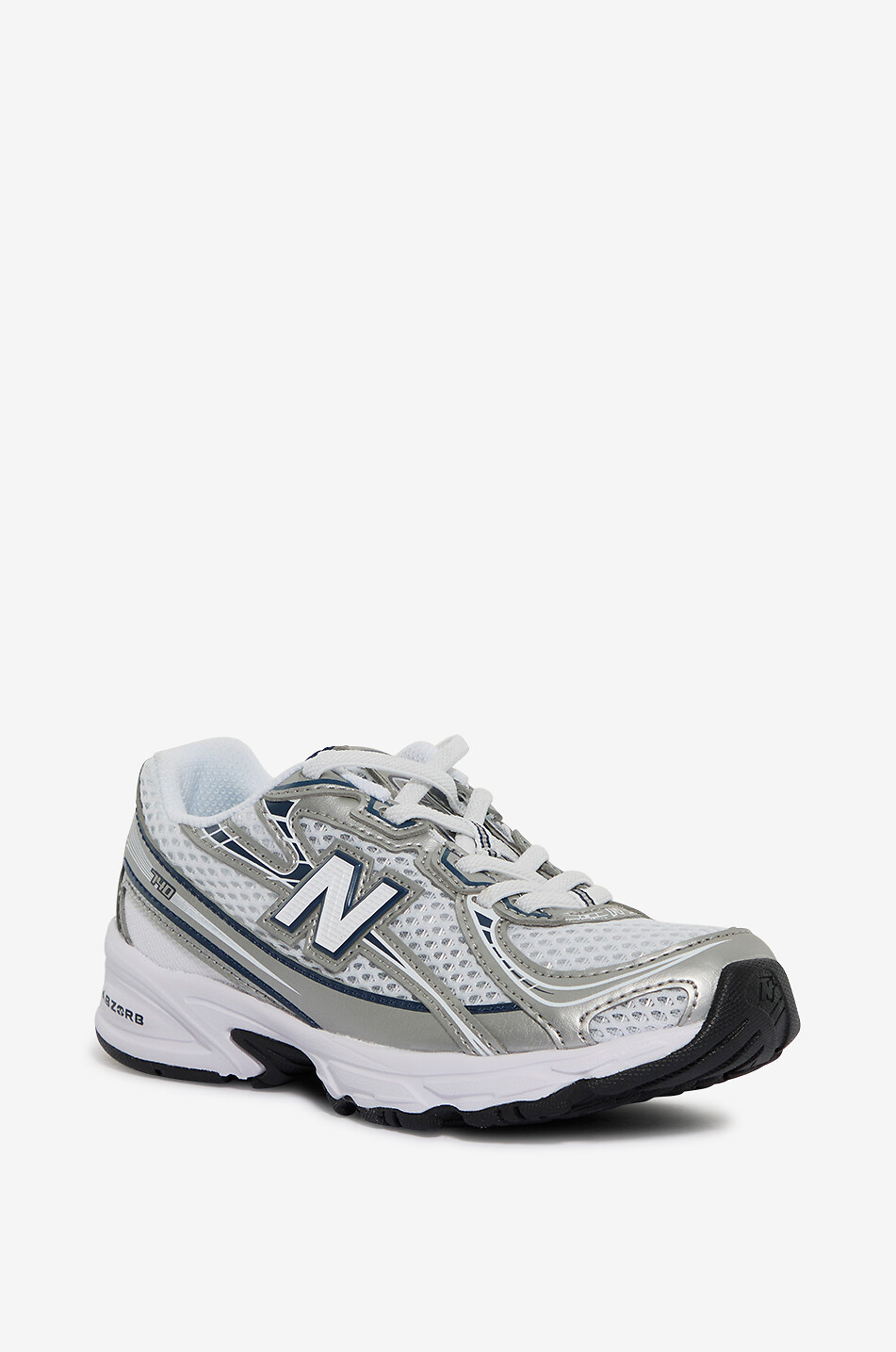 Niedrige Jungen-Sneakers aus Mesh und Metallic-Leder 740