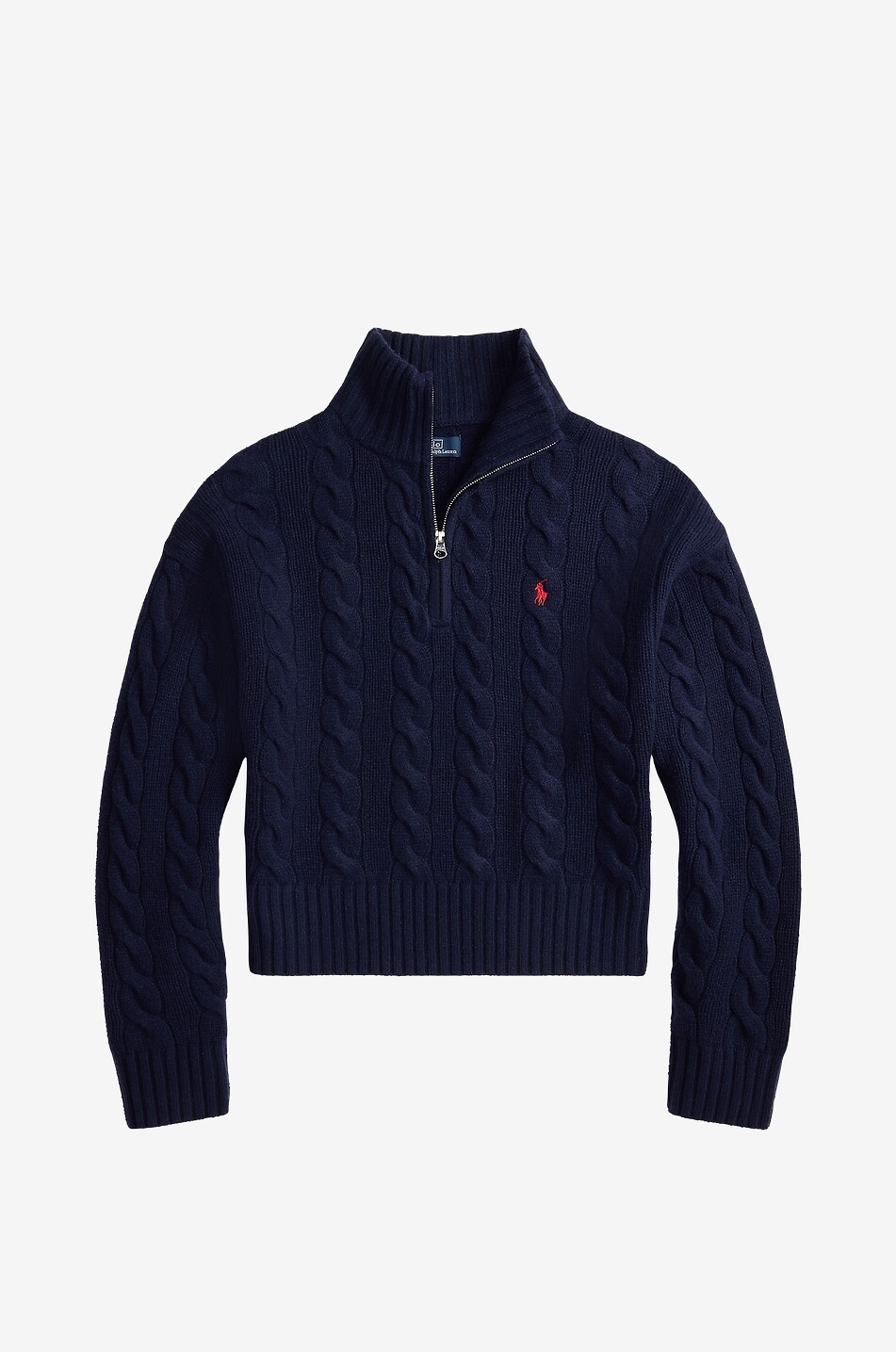 Pony half-zip cable-knit jumper in wool and cashmere