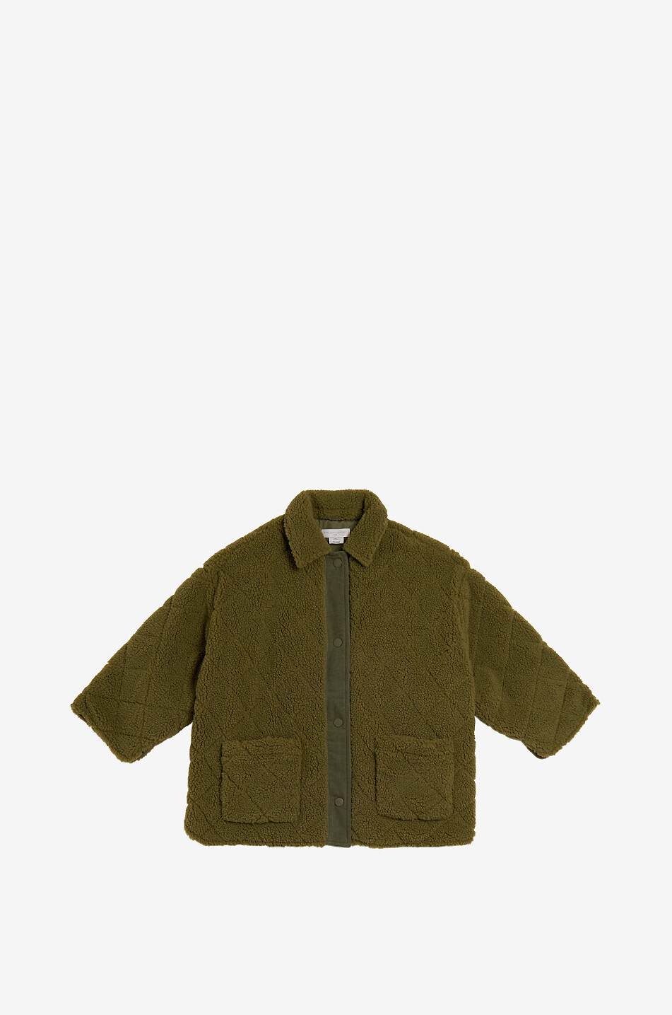 STELLA McCARTNEY KID Kinder-Hemdjacke aus Teddy-Fleece in Rauten-Stepp-Optik Mädchen KHAKI 1