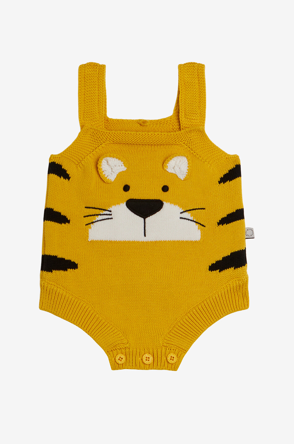 STELLA McCARTNEY KID Baby-Strick-Kurzstrampler Tiger Baby DUNKELGELB 1
