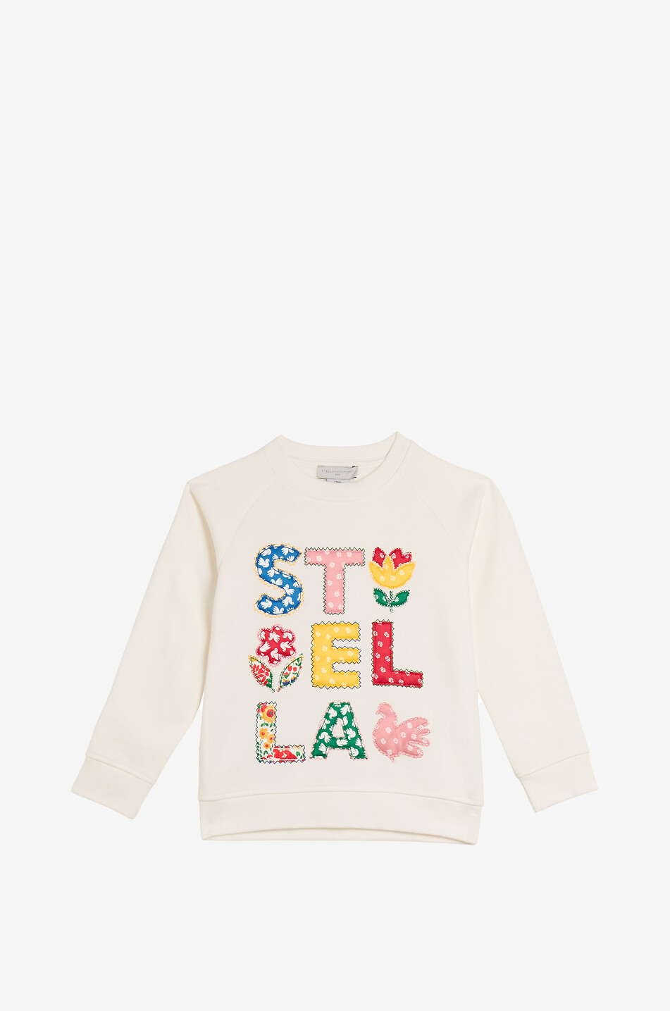STELLA McCARTNEY KIDS Sweat-shirt à col rond imprimé fille Stella Flower Patchwork Fille BLANC CASSE 1