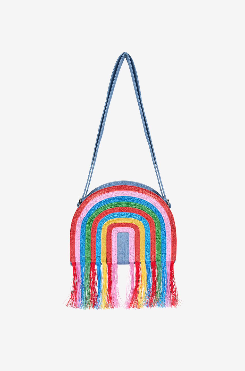 STELLA McCARTNEY KID Rainbow Fringe girls' fabric shoulder bag Girl MULTI COLOURED 1