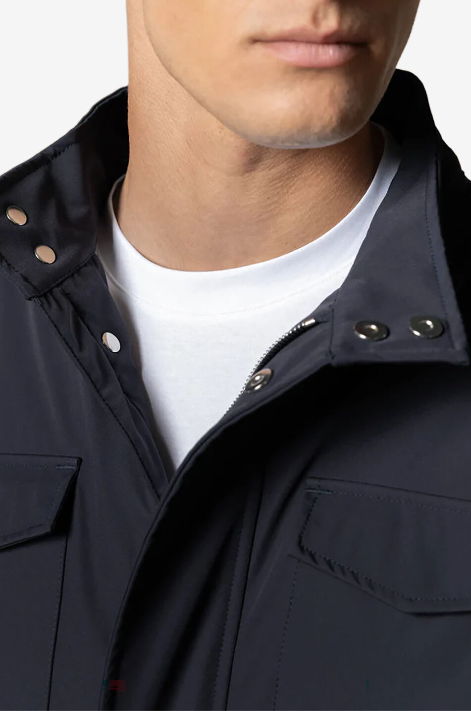 AURELIEN Magnetic Field shirt jacket in technical fabric Men DARK BLUE 4