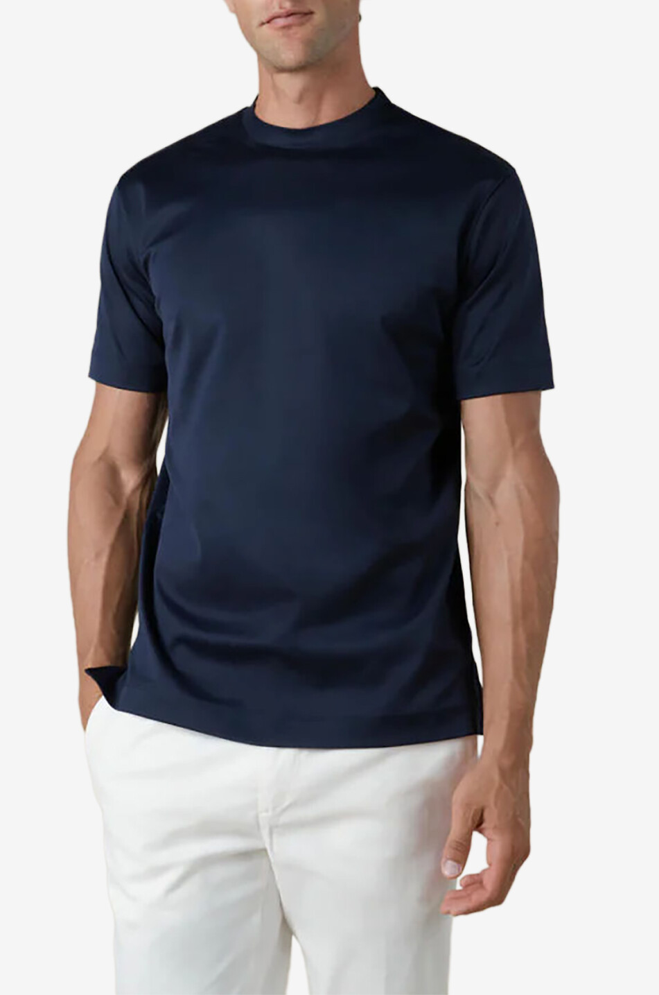 AURELIEN Rundhals-Kurzarm-T-Shirt aus Jersey Aur1 Herren DUNKELBLAU 2