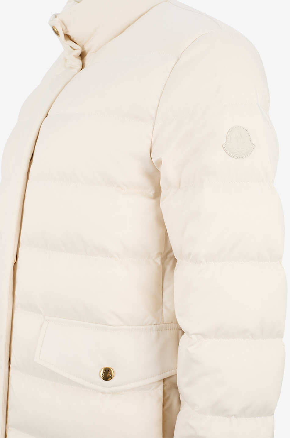 MONCLER Kurze Daunenjacke aus technischem Material mit Stehkragen Bessettes Damen WEISS 3