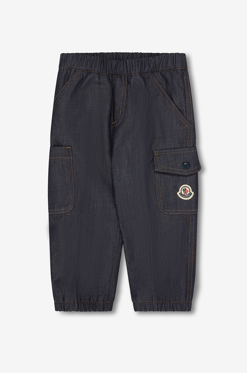 MONCLER Pantalon cargo en denim de coton bébé Bébé BLEU FONCE 2