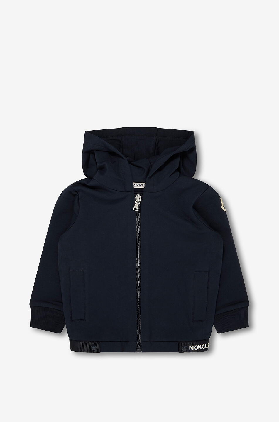 MONCLER Sweat-shirt zippé à capuche bébé en coton Bébé BLEU FONCE 1