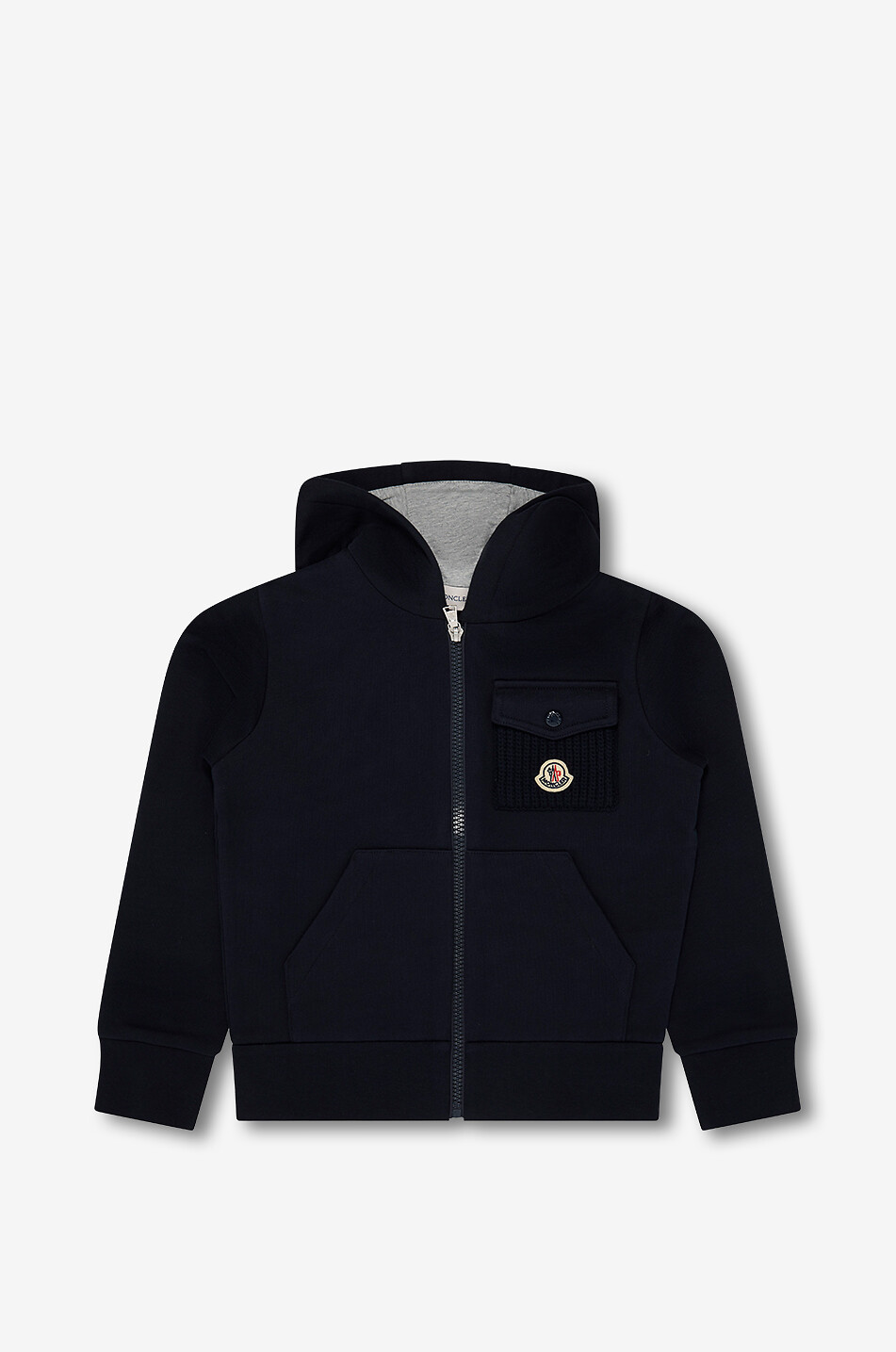 MONCLER Boys' cotton full-zip hooded sweatshirt Boy DARK BLUE 1