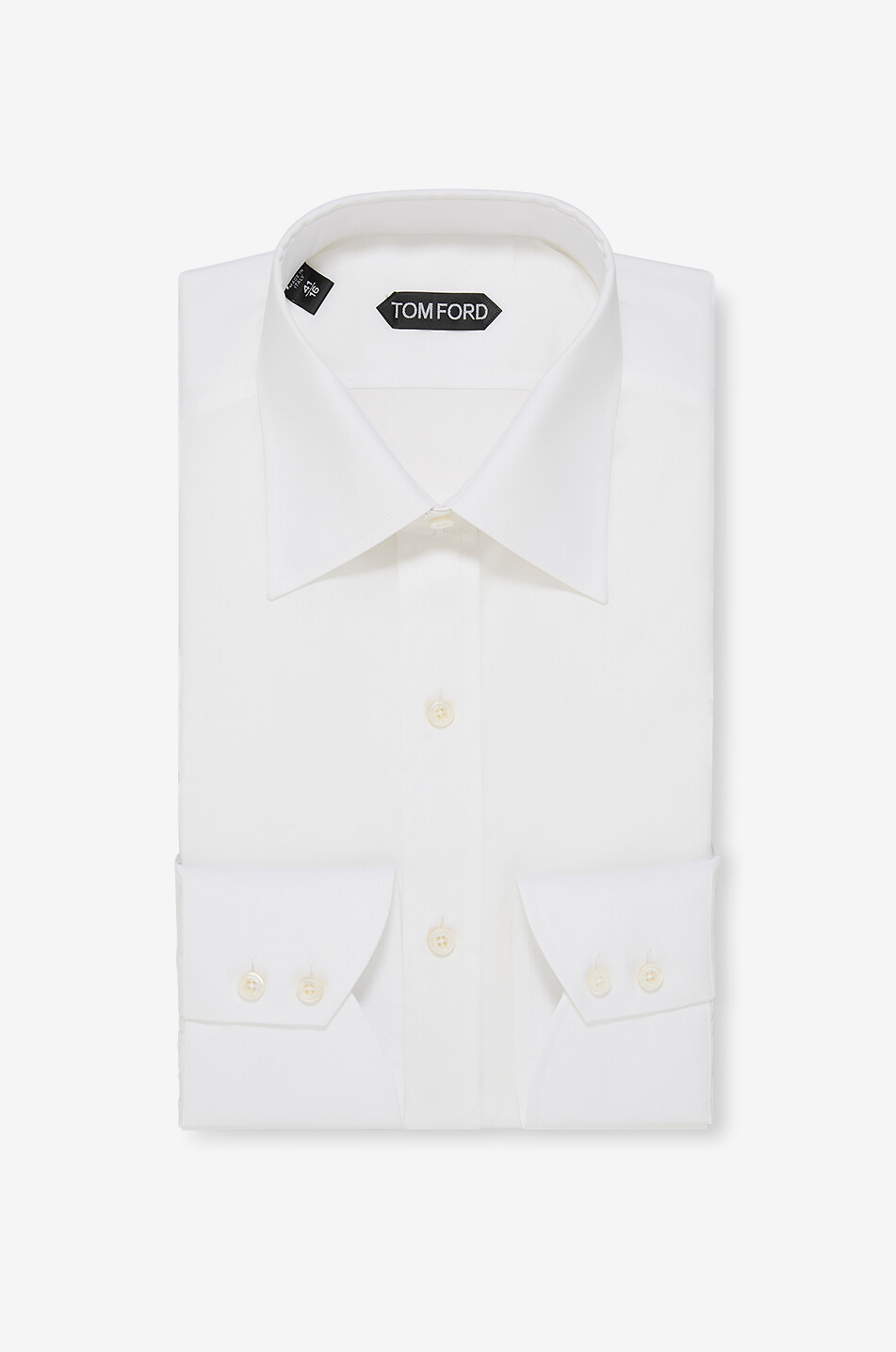 TOM FORD Chemise slim à manches longues en popeline de coton Homme BLANC 1