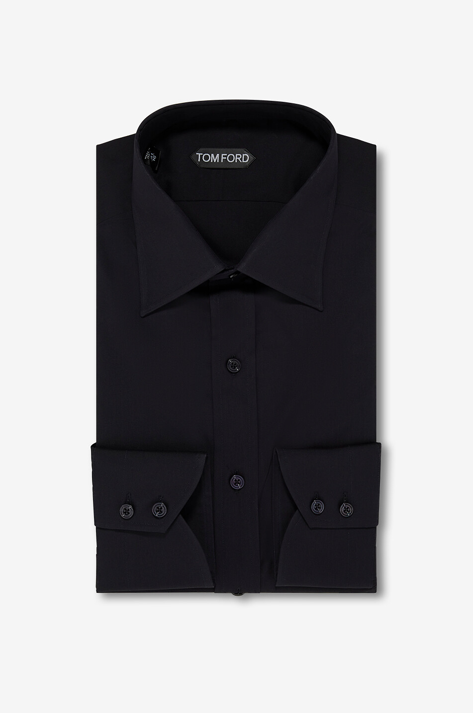 Chemise slim à manches longues en popeline de coton