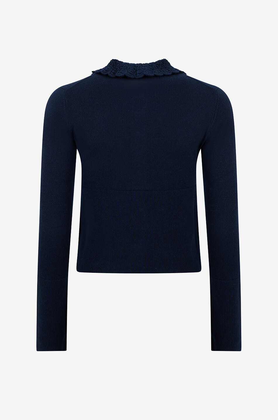 CHLOE Cardigan à col claudine en laine Femme BLEU FONCE 2