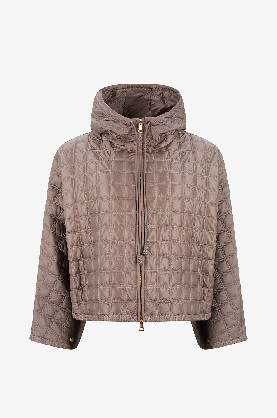 Cape à capuche en tissu technique matelassé carré