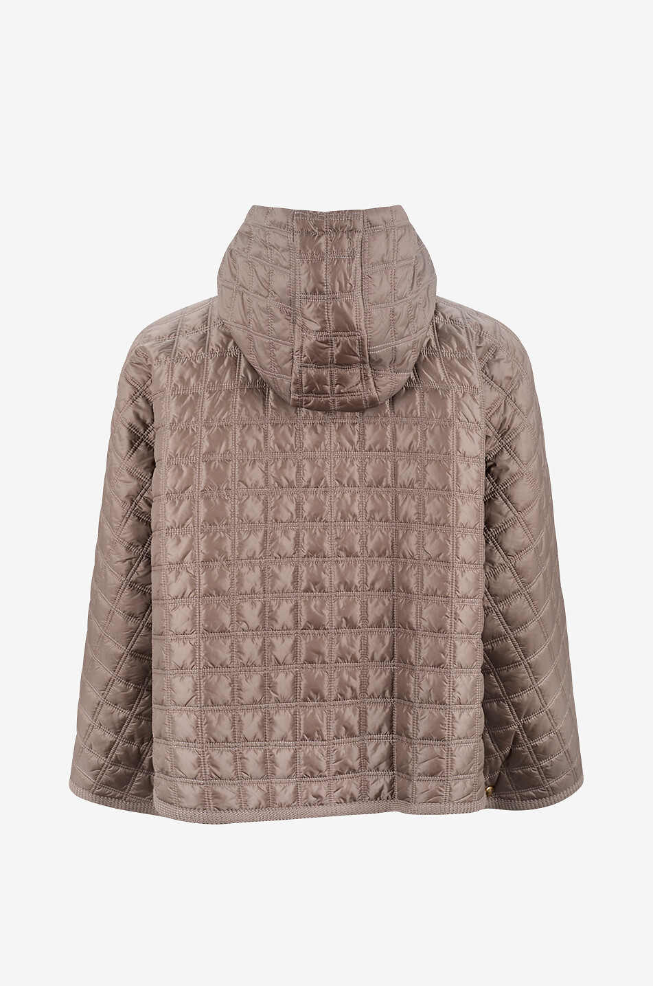 MONCLER Cape à capuche en tissu technique matelassé carré Femme MARRON 2